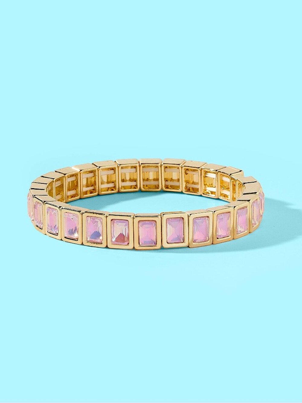 Rectangular Pink Stretch Bracelet